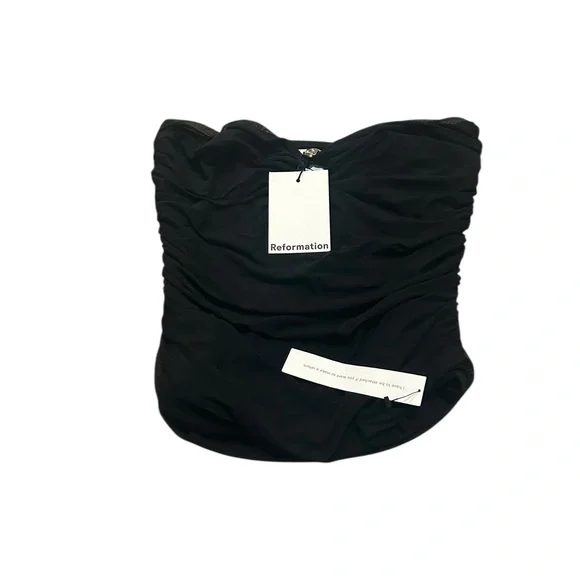 REFORMATION Myra ruched knit top nwt - Picture 2 of 6